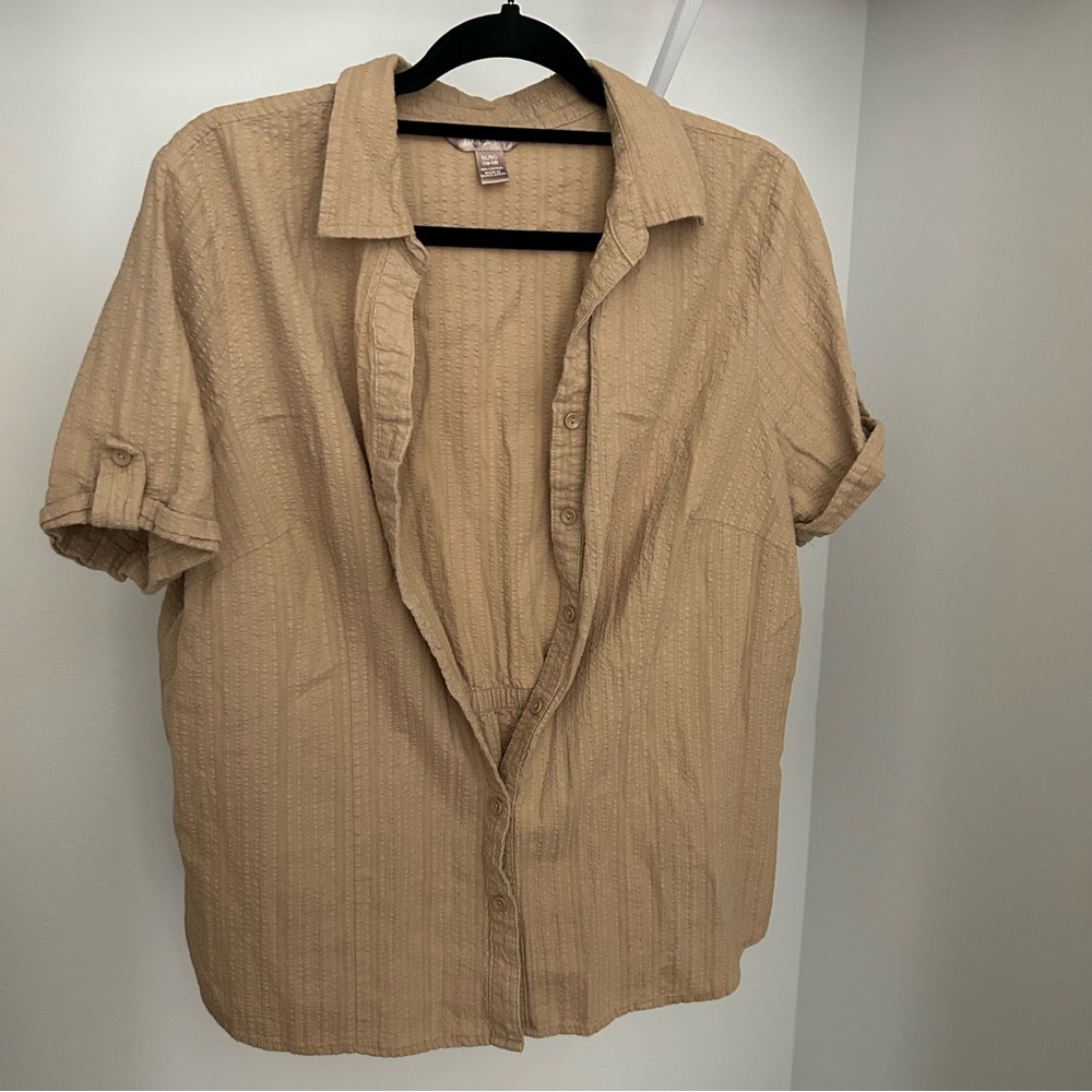 White Stag Casual Tan Button Down Shirt